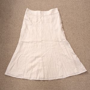 Talbots White Linen Skirt